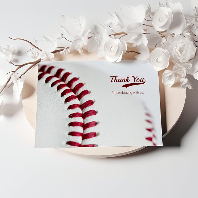 Budget Baseball Theme Wedding Letterpress Thank You Card (Creator Uploaded)