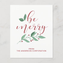 Budget Be Merry Simple Business Holiday Card