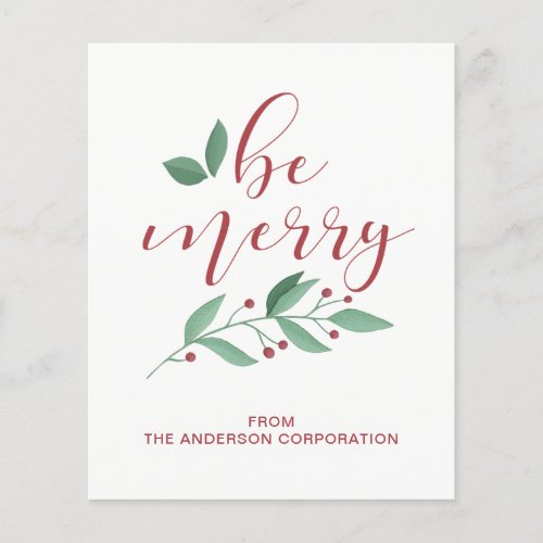 Budget Be Merry Simple Business Holiday Card