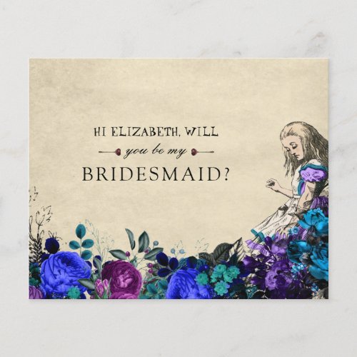 BUDGET Be My Bridesmaid Floral Alice in Wonderland