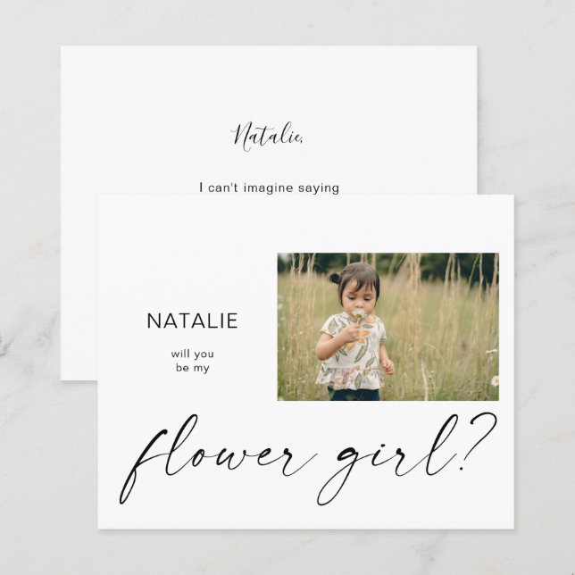 Budget Be My Flower Girl Small Photo Proposal (Front/Back)