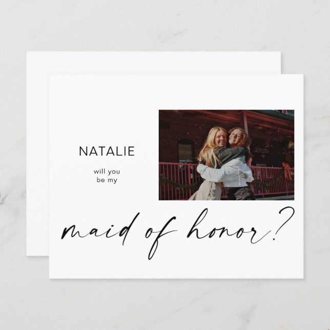 Budget Be My Maid of Honor Small Photo Proposal (Front/Back)