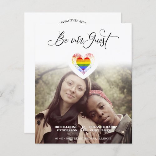 Budget Be our Guest Quote Pride Rainbow Heart LGBT