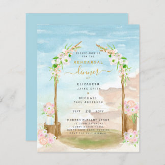 BUDGET Beach Coastal Rehearsal Dinner Invite