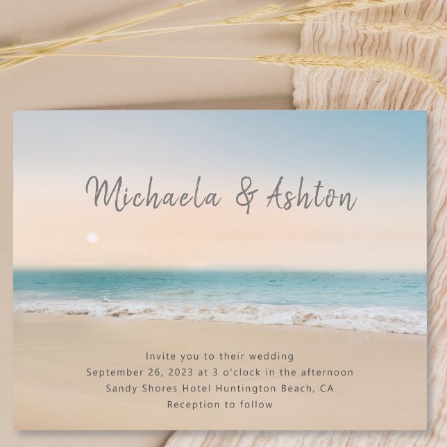 Budget  Beach Destination Wedding Invitation (Creator Uploaded)
