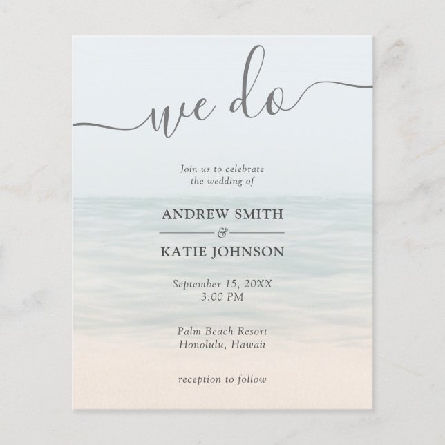 Budget Beach Front Vintage Hawaiian Wedding (Front)