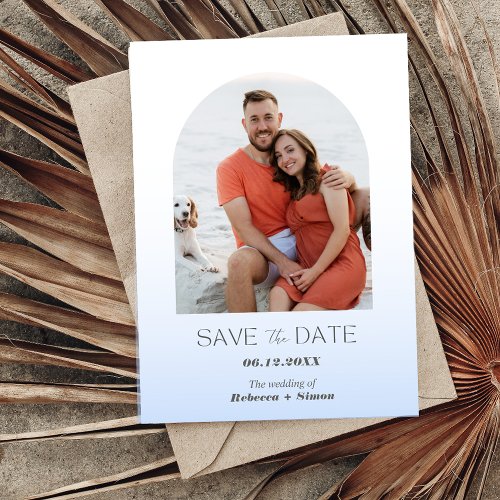 Budget Beach Photo Wedding Save the Date Announcement Postcard