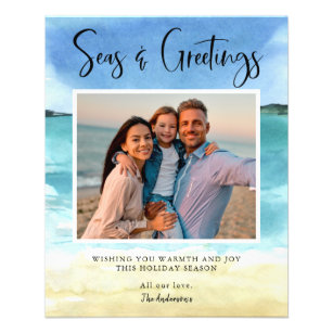 Budget Beach Seas and Greetings Family Photo  Flyer