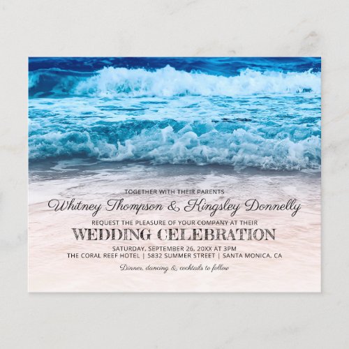 Budget Beachfront Destination Wedding Invitation