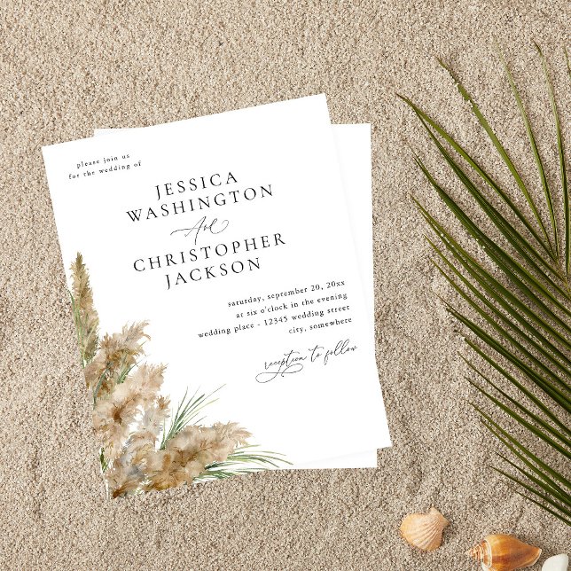 Budget Beachy Boho Pampas Grass Wedding  (Creator Uploaded)