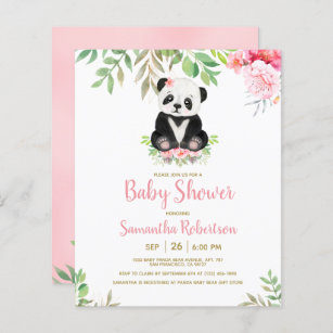 Budget Bear Blush Pink Baby Shower Invitation