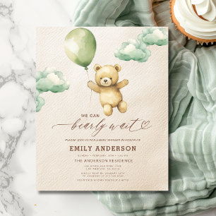 Budget Bearly Wait Green Neutral Baby Shower