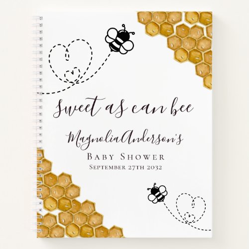 Budget Bee Baby Shower Guestbook Notebook