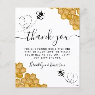Budget Bee Honeycomb Baby Shower Thank You Card