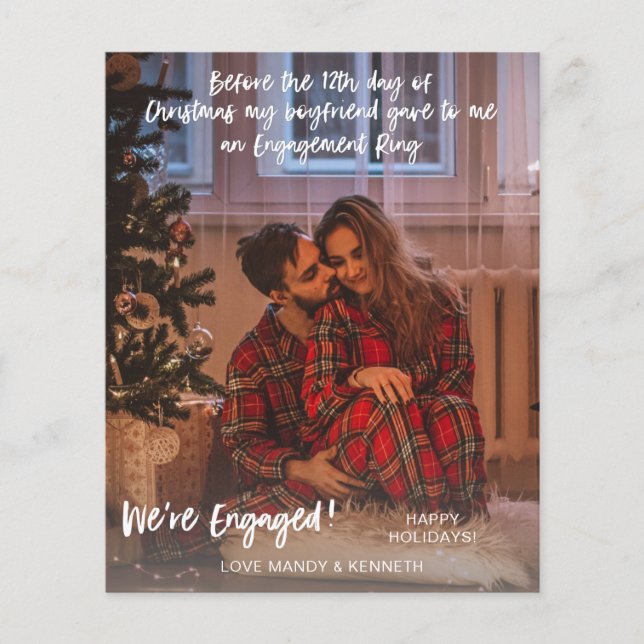 Budget Before the 12 of Christmas Engaged Photo Flyer (Front)
