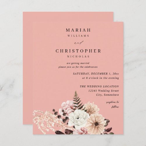 Budget Beige  Blush Pink Rustic Floral Wedding PK