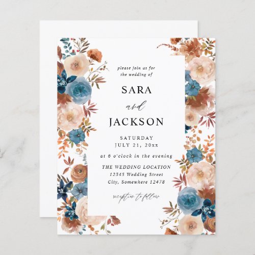 Budget Beige  Dusty Blue Floral Wedding