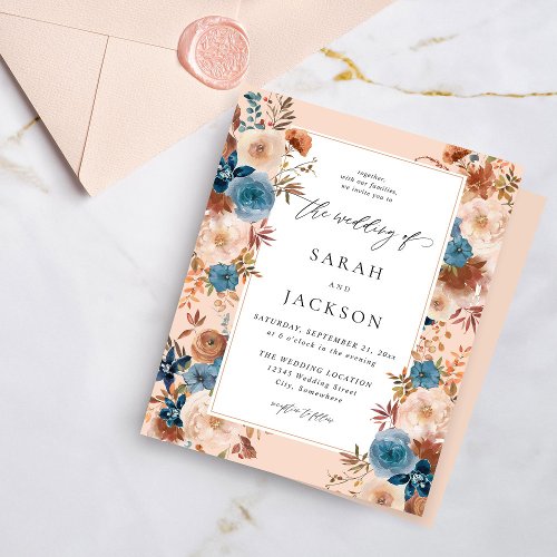 Budget Beige  Dusty Blue Floral Wedding S2