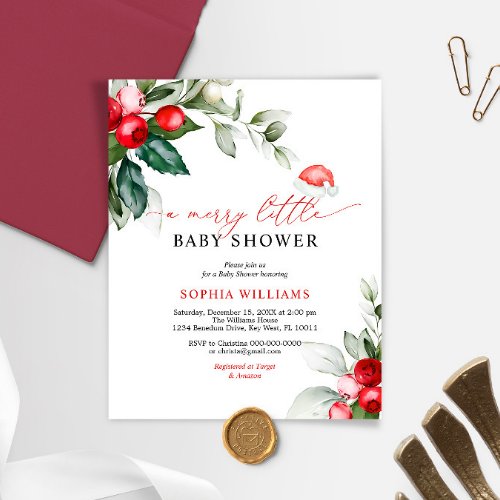 Budget Berry A Merry Little Baby Shower Invitation