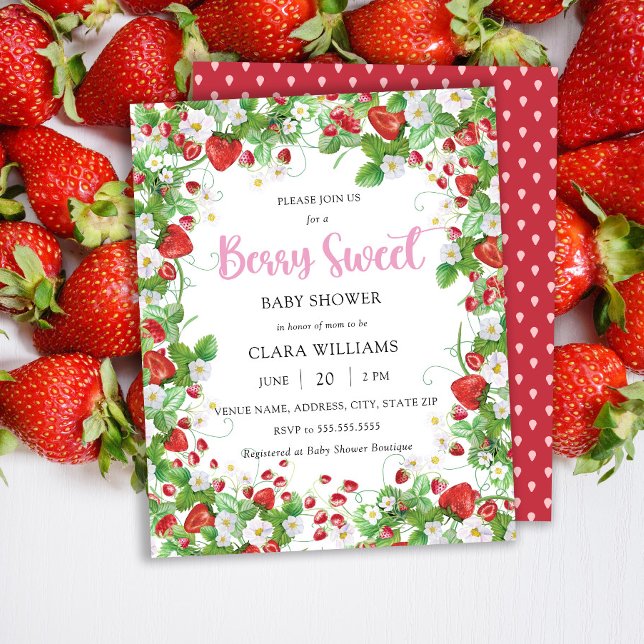 Budget Berry Sweet Baby Shower Invitation (Creator Uploaded)
