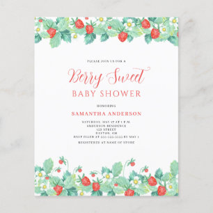 Budget Berry Sweet Baby Shower Invitation Flyer