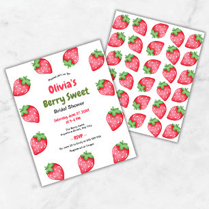 Budget Berry Sweet Strawberry Bridal Shower Invite
