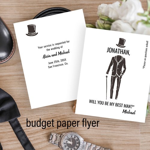 Budget Best Man Groomsman funny proposal  Flyer