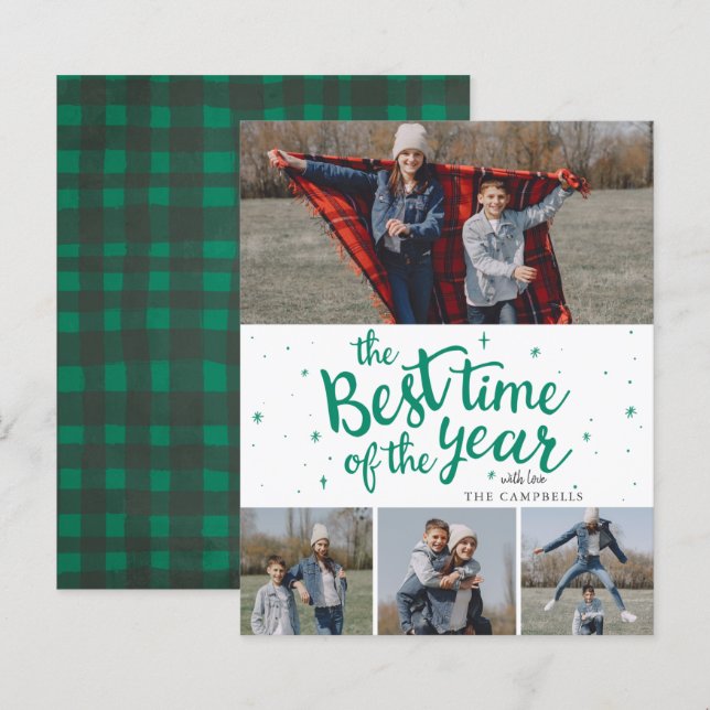 Budget Best Time of The Year Photo Holiday Card (Front/Back)