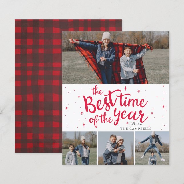 Budget Best Time of The Year Photo Holiday Card (Front/Back)
