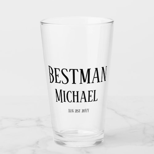 BUDGET Bestman Groomsman GIFTS Classic Black Glass