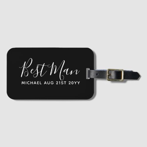 BUDGET Bestman Groomsman GIFTS Classic Black Luggage Tag