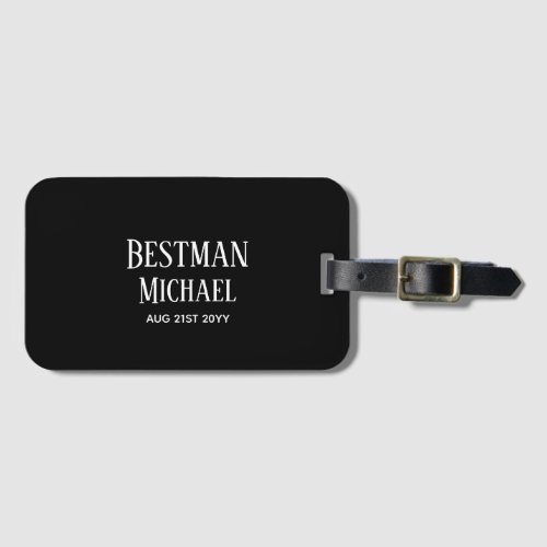 BUDGET Bestman Groomsman GIFTS Classic Black Luggage Tag