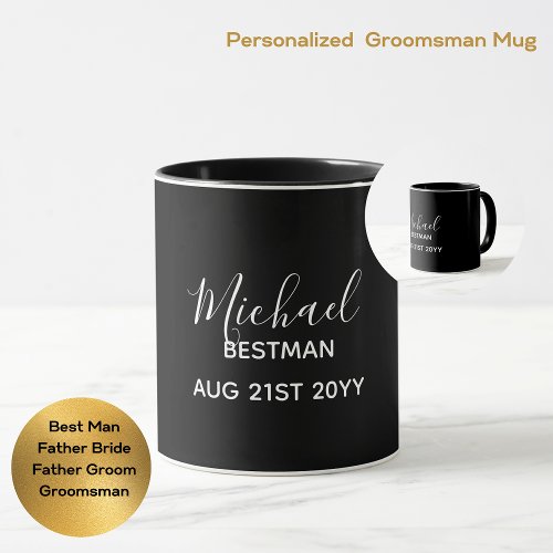 BUDGET Bestman Groomsman GIFTS Classic Black Mug