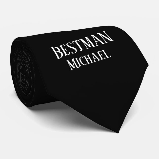 BUDGET Bestman Groomsman GIFTS Classic Black Neck Tie (Rolled)