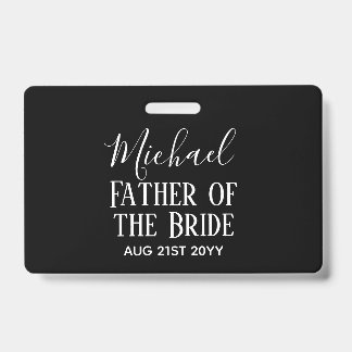 BUDGET Bestman Groomsmen Gifts Black White Badge