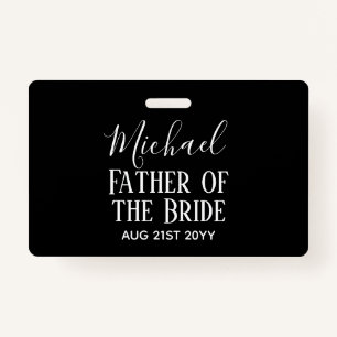 BUDGET Bestman Groomsmen Gifts Black White Badge