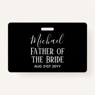 BUDGET Bestman Groomsmen Gifts Black White Badge
