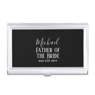 BUDGET Bestman Groomsmen Gifts Black White Business Card Case