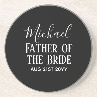 BUDGET Bestman Groomsmen Gifts Black White Coaster