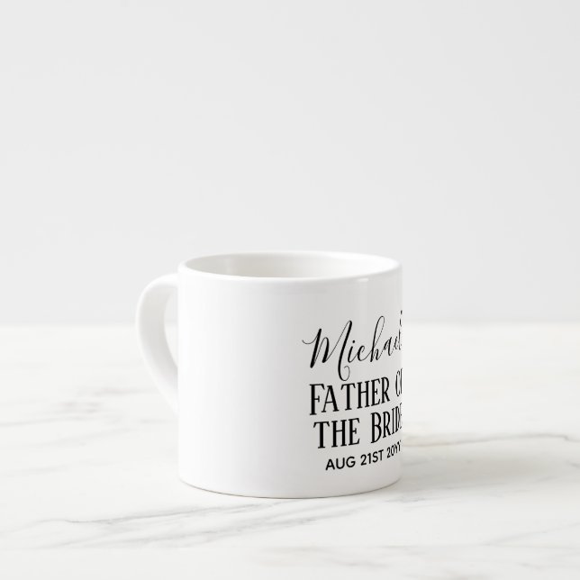 BUDGET Bestman Groomsmen Gifts Black White Espresso Cup (Front Left)