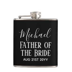 BUDGET Bestman Groomsmen Gifts Black White Flask
