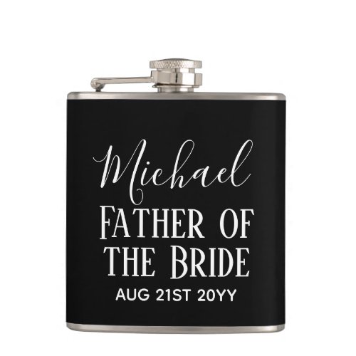 BUDGET Bestman Groomsmen Gifts Black White Flask