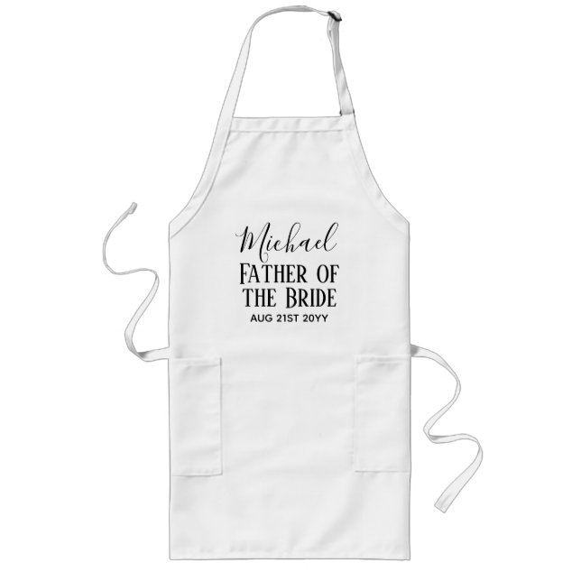 BUDGET Bestman Groomsmen Gifts Black White Long Apron (Front)