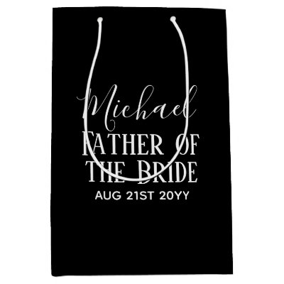 BUDGET Bestman Groomsmen Gifts Black White Medium Gift Bag