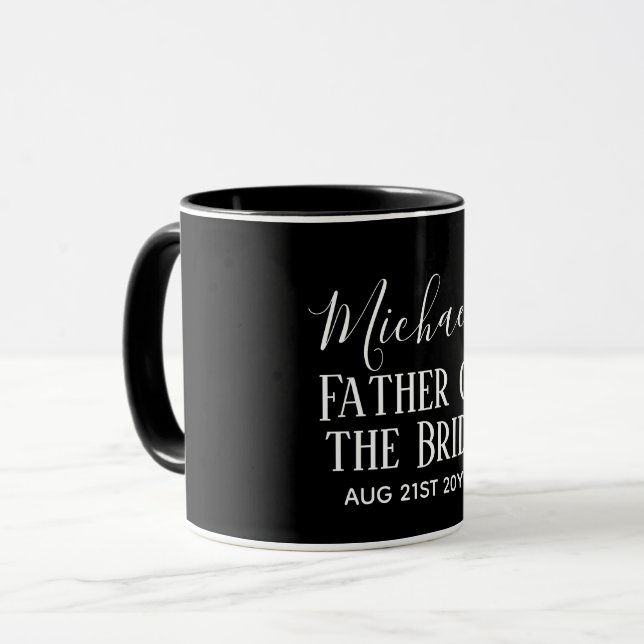 BUDGET Bestman Groomsmen Gifts Black White Mug (Front Left)