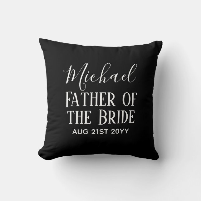 BUDGET Bestman Groomsmen Gifts Black White Throw Pillow (Front)