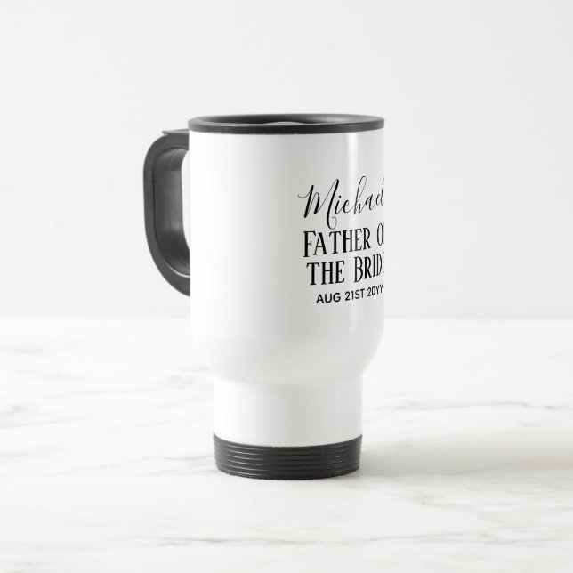 BUDGET Bestman Groomsmen Gifts Black White Travel Mug (Front Left)