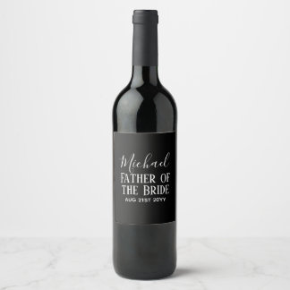 BUDGET Bestman Groomsmen Gifts Black White Wine Label