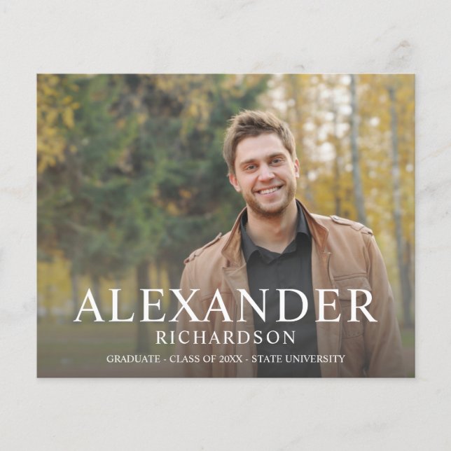 Budget Big Mod Name Photo Graduation Announce Flyer (Front)