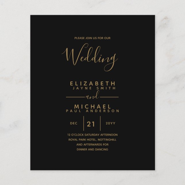 Budget Bilingual Spanish BODA English Wedding (Front)